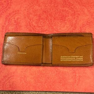 Vintage Pigskin Wallet – American Export Isbrandtsen Lines, Cognac